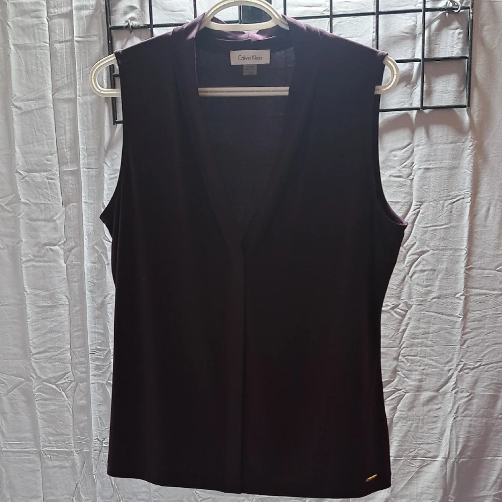Calvin Klein Burgundy Fitted Tank Top - Picture 1 of 3